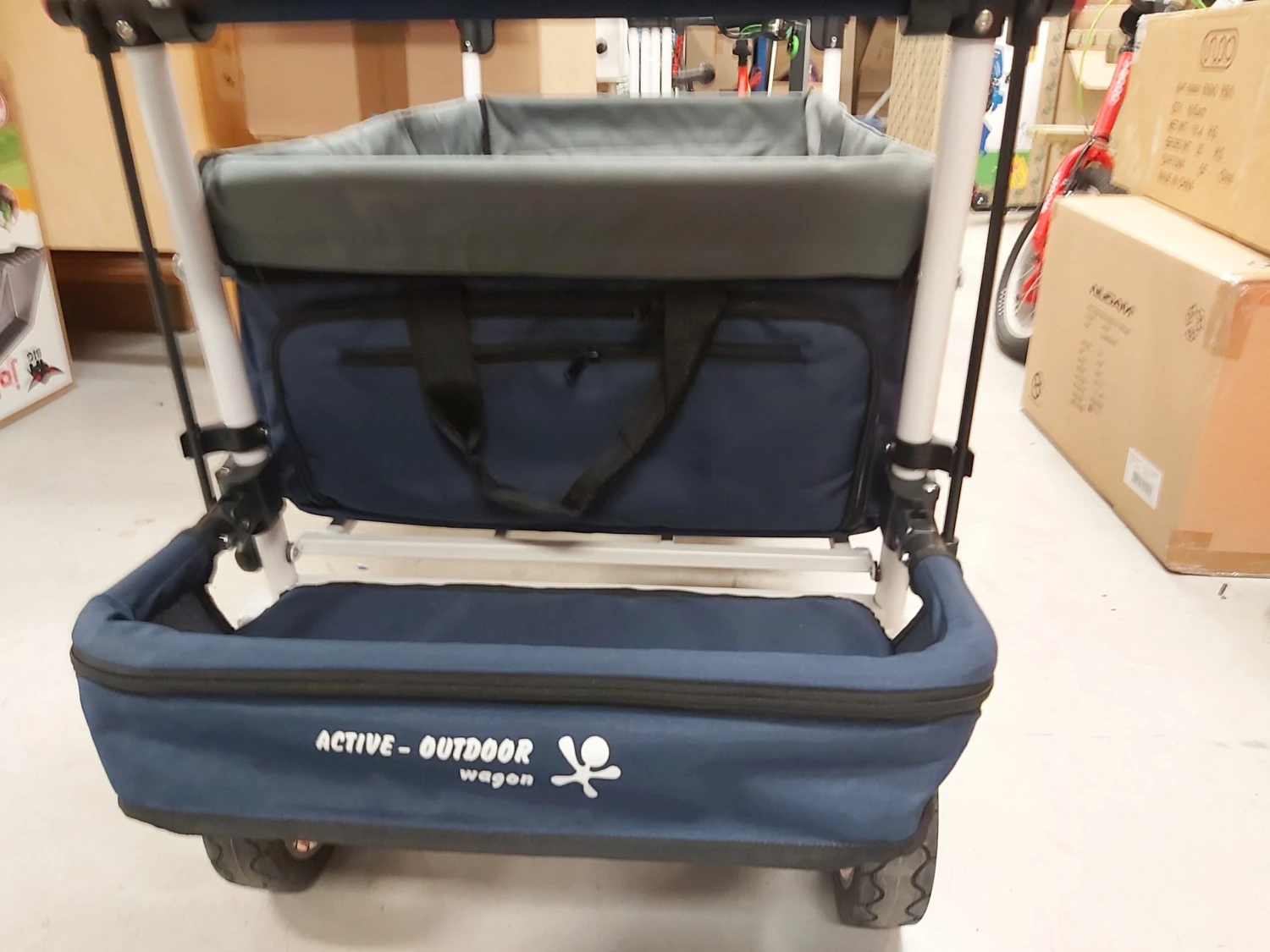 Active Outdoor Bolderkar Blauw Incl. Zonnedak, Extra Bagagetas En Extension. 7 Active Outdoor Bolderkar Blauw Incl. Zonnedak, Extra Bagagetas En Extension. - Afbeelding 7