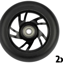 Stuntstep Wiel 110mm Alu Wheel Met Lagers Abec9 Black -Exporteren Step Avontuur Winkel stuntstepwielen set alu velg 52LK ZWZ black speelactief.nl