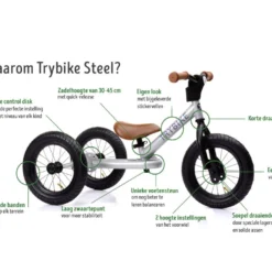 Trybike Steel All Black 2in1 Loopfiets -Exporteren Step Avontuur Winkel trybike steel silver 1 2
