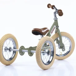 Trybike Steel Green 2in1 Loopfiets Vintage Groen -Exporteren Step Avontuur Winkel trybike vintage green 5 scaled 1